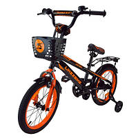 Велосипед дитячий 2-колісний 16" Like2bike Dark Rider, чорно-жовтогарячий, рама сталь