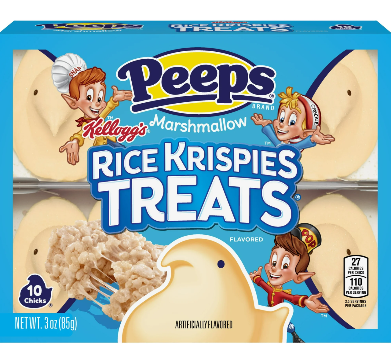 Маршмеллоу Peeps Kellogg's Rice Krispies Treat Flavored Marshmallow Chicks 10шт, 85г