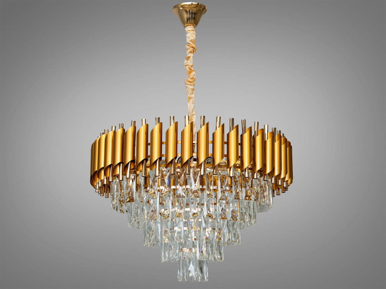 Сучасна кришталева люстра Mumbai на 11 ламп золото+золото 9001-600GD+SGD, фото 1