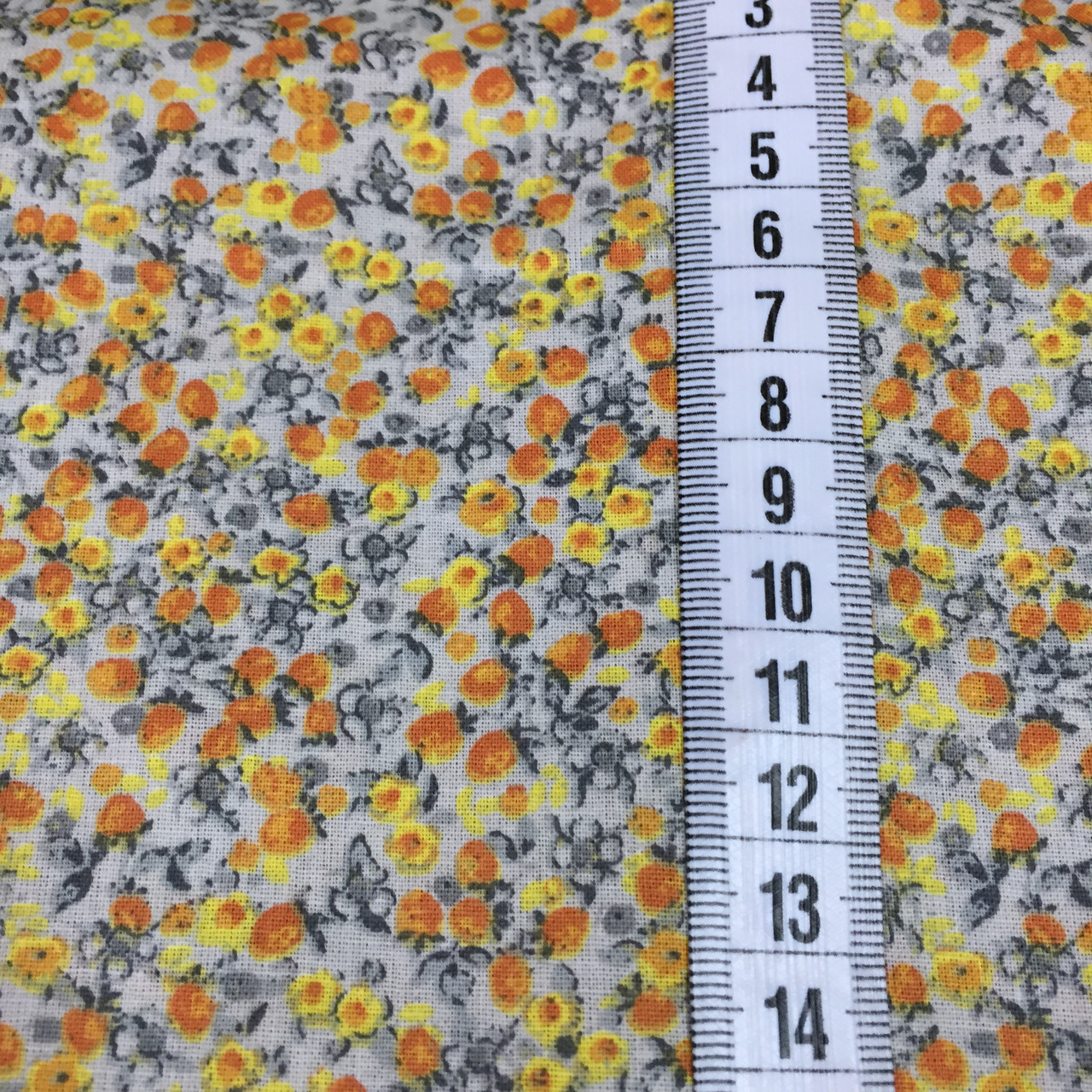 Ткань с мелкими желтыми и оранжевыми цветочками - фото 3 - id-p402610379