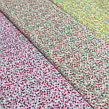 Тканина з дрібними жовтими та жовтогарячими квіточками, фото 5