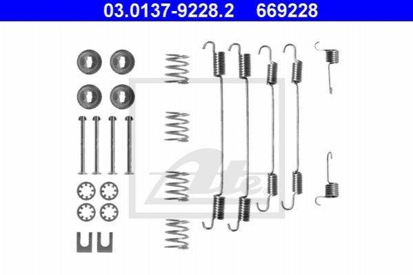 Монтажний набір гальмівних колодок ATE 03013792282 Peugeot 306, 406, 207, 208; Renault Kangoo, Logan, Clio,