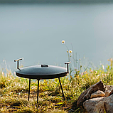 Велика сковорода з диска борони 60 см з кришкою Садж Сковорода дискова для пікніка, фото 9