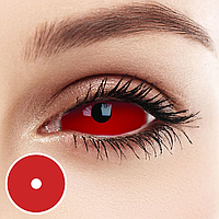 Склеральні червоні лінзи Ред XL | Червоні лінзи на все око Склери 22 мм | Лінзи Червоні