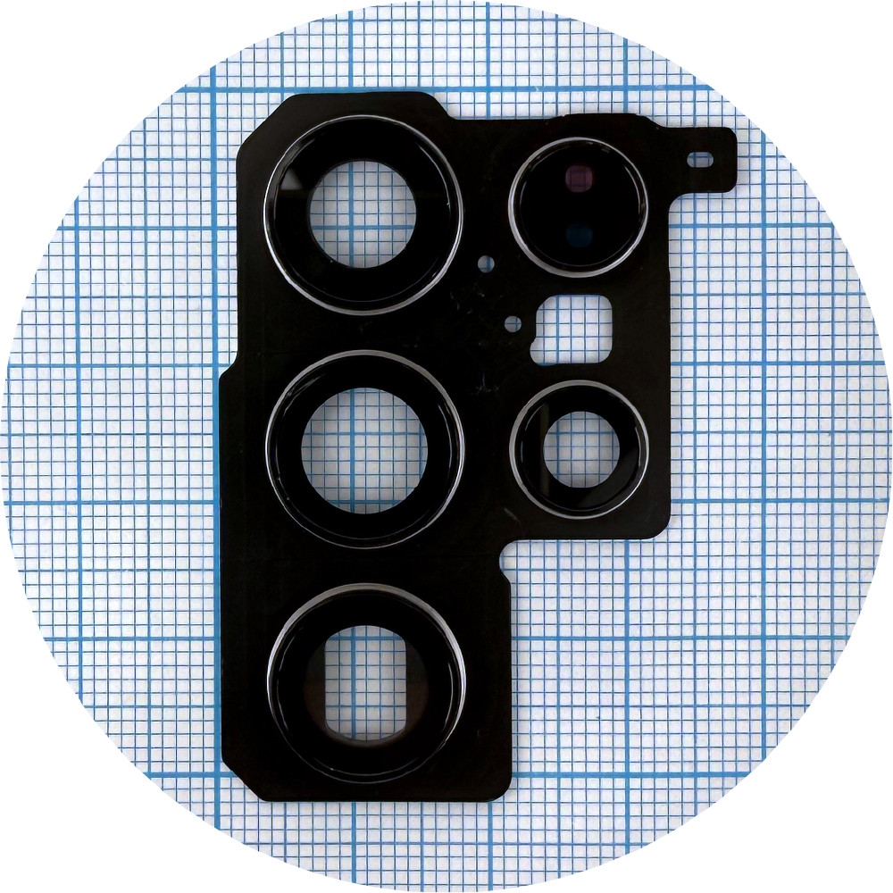 Скло камери Samsung Galaxy S22 Ultra 5G S908B (чорне у рамці), фото 1