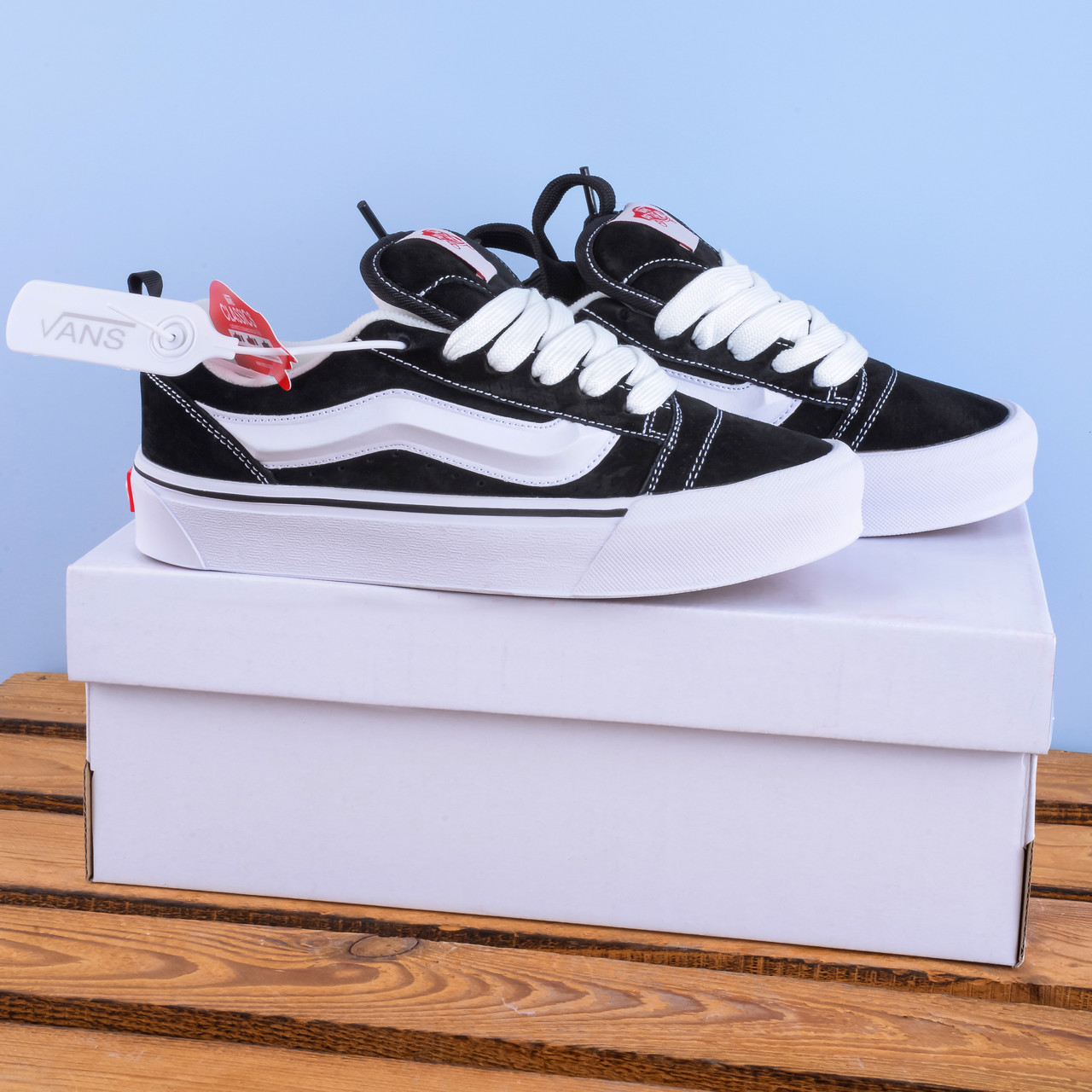 Кеди кросівки Vans Knu Skool Imran Potato чорні з білим