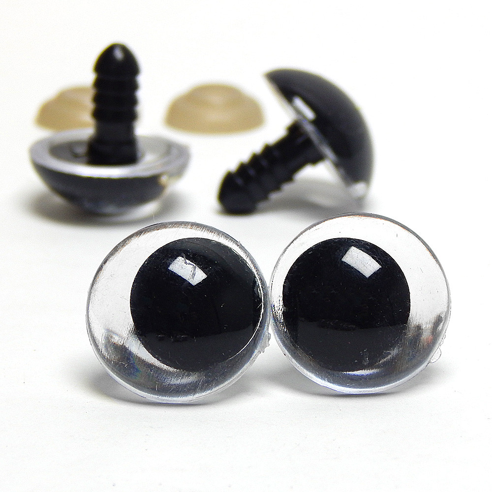 Очі для іграшок зі зміщеною зіницею, Ø18 мм прозорі (1 пара)