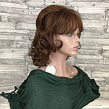 Перука світло-коричнева коротка коротка стриження жіноча для жінок кучерява, фото 2