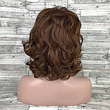 Перука світло-коричнева коротка коротка стриження жіноча для жінок кучерява, фото 3