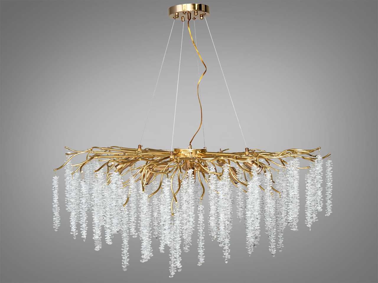 Сучасна кришталева люстра на 14 ламп Seoul золото 605-1000GD