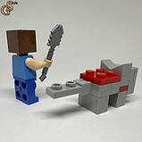 Фігурка Майнкрафт і вовк Minecraft Wolf, фото 2