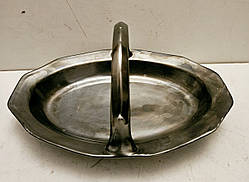 Антикварна порцелянова цукерниця зі срібним покриттям