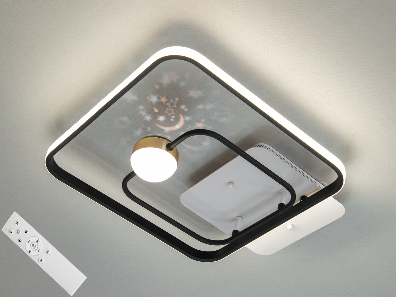 Світлодіодна люстра зоряне небо з пультом Diasha 45W білий + чорний