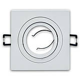 Точковий світильник Biom SP-03S-W-AL під led лампу MR16/GU5.3 без лампи вбудовуваний квадрат білий, фото 2