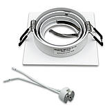 Точковий світильник Biom SP-03S-W-AL під led лампу MR16/GU5.3 без лампи вбудовуваний квадрат білий, фото 4