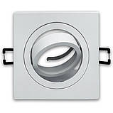 Точковий світильник Biom SP-03S-W-AL під led лампу MR16/GU5.3 без лампи вбудовуваний квадрат білий, фото 5