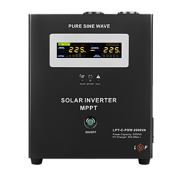Сонячний інвертор (ДБЖ) LogicPower LPY-C-PSW-2000VA (1400W) MPPT24V