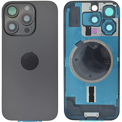 Задня кришка (Скло) iPhone 16 Pro Max black titanium (оригінал завод) у зборі на рамці