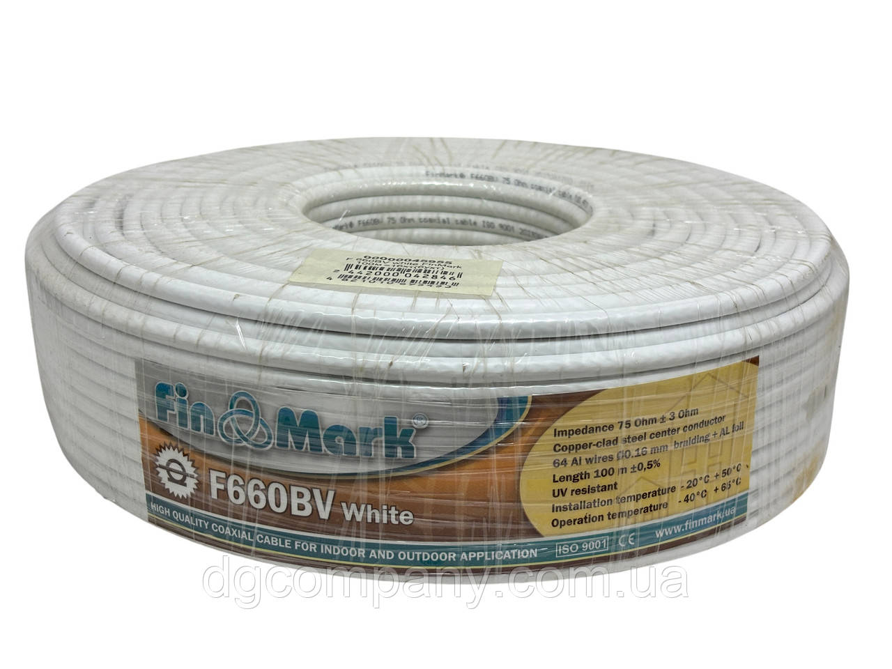 Телевізійний кабель Finmark F660BV,білий, 100 м, фото 1
