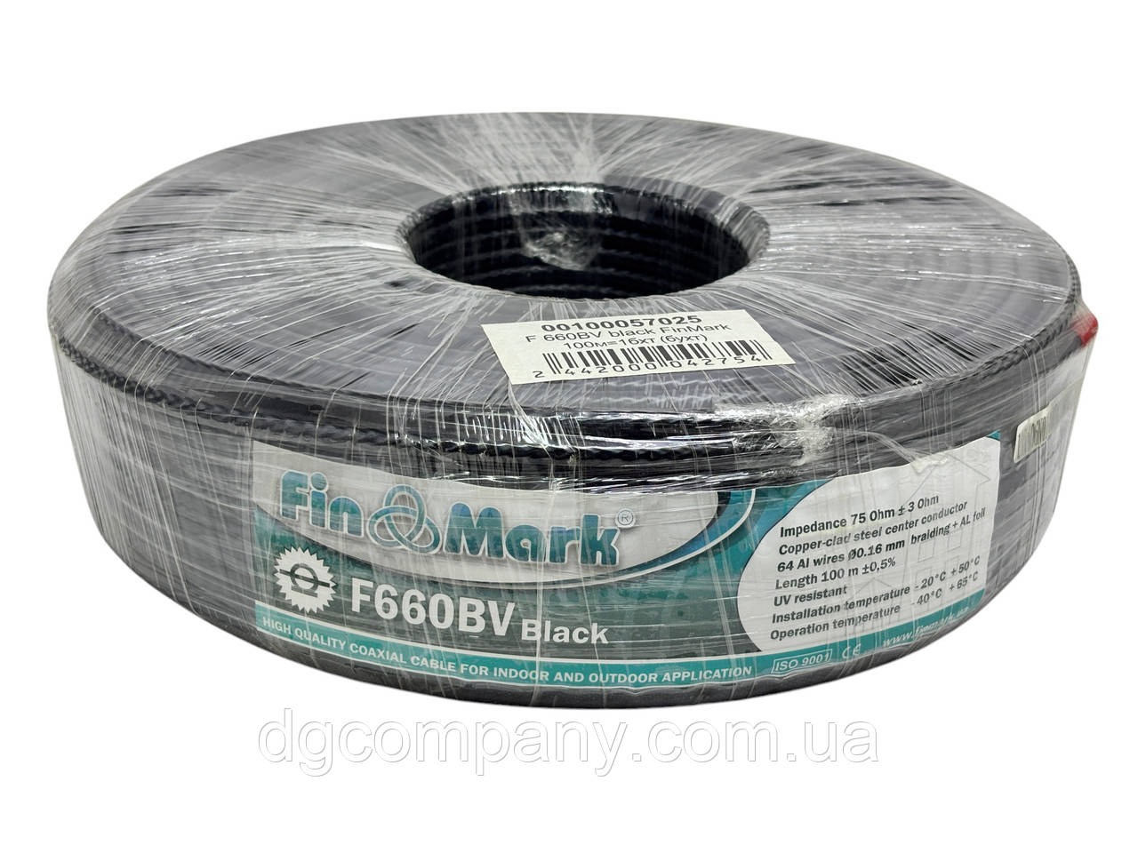 Телевізійний кабель Finmark F660BV,чорний, 100 м