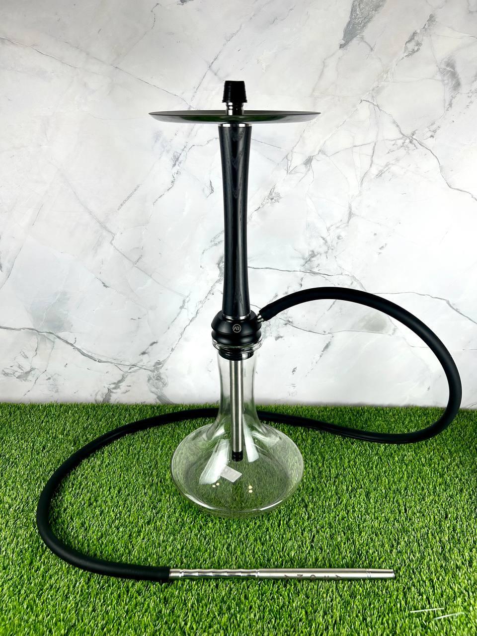 Кальян з колбою та сталевою шахтою Aroma Hookah - X-Ray Black-Wood