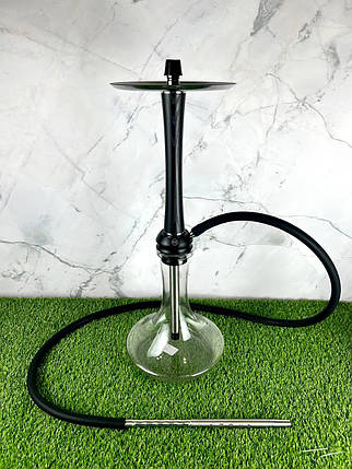 Кальян з колбою та сталевою шахтою Aroma Hookah - X-Ray Black-Wood, фото 1