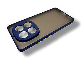 Матовий протиударний чохол для Xiaomi Redmi Note 14 Pro 5g синій бампер