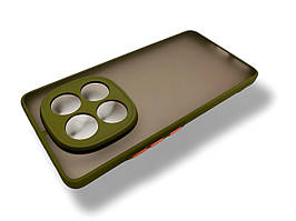 Матовий протиударний чохол для Xiaomi Redmi Note 14 Pro 5g хакі бампер