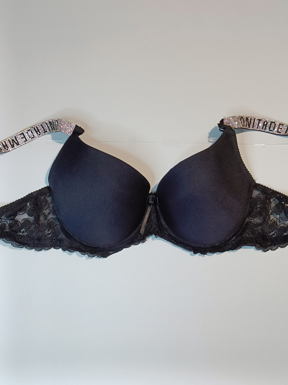 Чорний бюстгальтер Biweier з тонким поролоном пуш ап, гладкою чашкою на кісточках 85B