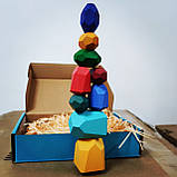 Дерев'яна гра-балансир Піраміда з камінчиків Tree Toys 11 камінчиків, фото 3