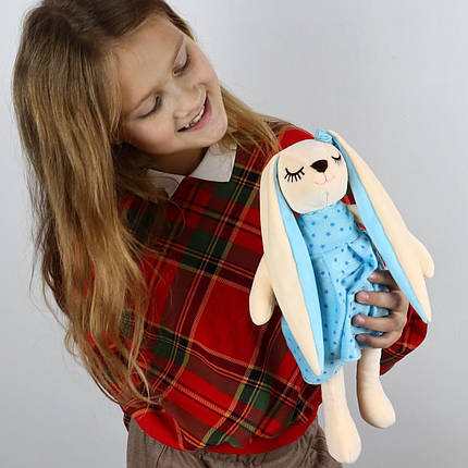 21704-5 Зайчик у платті 34 см Тм Копіця м'яка іграшка, фото 1