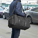 Містка дорожня спортивна сумка чоловіча чорна тканинна Сross Black на 55 літрів, фото 2