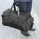 Містка дорожня спортивна сумка чоловіча чорна тканинна Сross Black на 55 літрів, фото 3