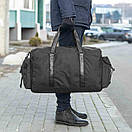 Містка дорожня спортивна сумка чоловіча чорна тканинна Сross Black на 55 літрів, фото 6