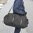 Містка дорожня спортивна сумка чоловіча чорна тканинна Сross Black на 55 літрів, фото 4