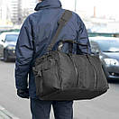 Містка дорожня спортивна сумка чоловіча чорна тканинна Сross Black на 55 літрів, фото 5