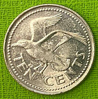 Монета Барбадосу 10 центів 2001-09 рр.