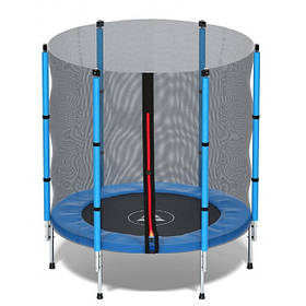 Батут дитячий кімнатний Atleto 140 см з сіткою синій
