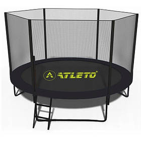 Батут з сіткою та драбинкою 252 см Atleto Black