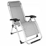 Шезлонг лежак складний Bonro BG-007 сірий, фото 2