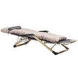 Шезлонг крісло садовий, туристичний Bonro B-02 сірий + подушка, фото 5