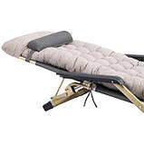 Шезлонг крісло садовий, туристичний Bonro B-02 сірий + подушка, фото 6