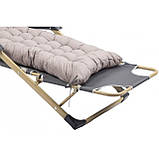 Шезлонг крісло садовий, туристичний Bonro B-02 сірий + подушка, фото 7