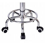 Крісло табурет на колесах без спинки кругле Bonro B-493 чорне, фото 3