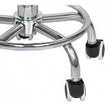 Крісло табурет на колесах без спинки кругле Bonro B-493 чорне, фото 4