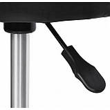 Крісло табурет на колесах без спинки кругле Bonro B-493 чорне, фото 6