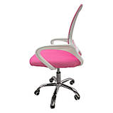 Крісло офісне Bonro 619 біло-рожеве, фото 5