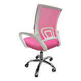 Крісло офісне Bonro 619 біло-рожеве, фото 6