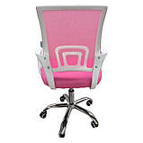 Крісло офісне Bonro 619 біло-рожеве, фото 7