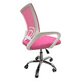 Крісло офісне Bonro 619 біло-рожеве, фото 8